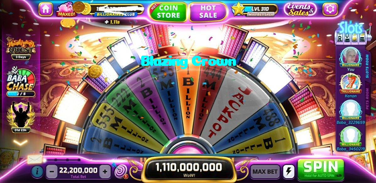 Blazing Crown casino presented on mobile device in Pakistan with slots and live games
